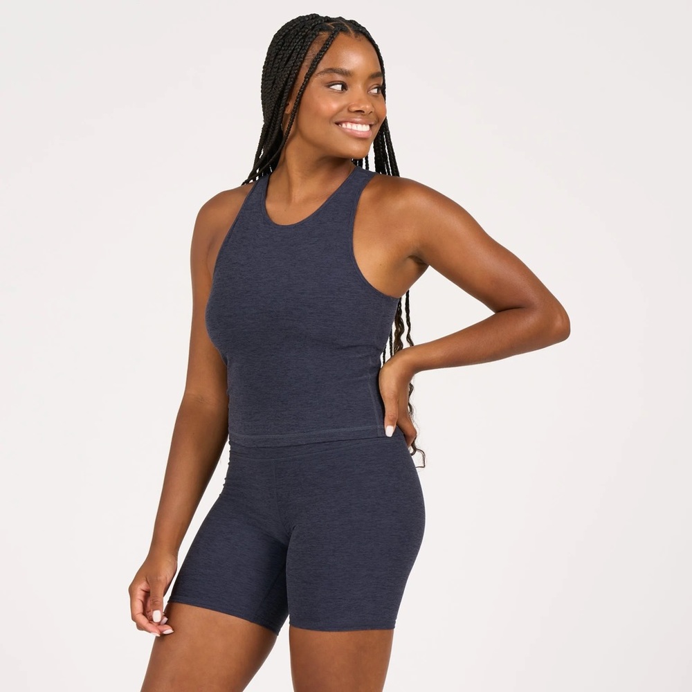 Vuori Navy Heather Racerback Tank Top